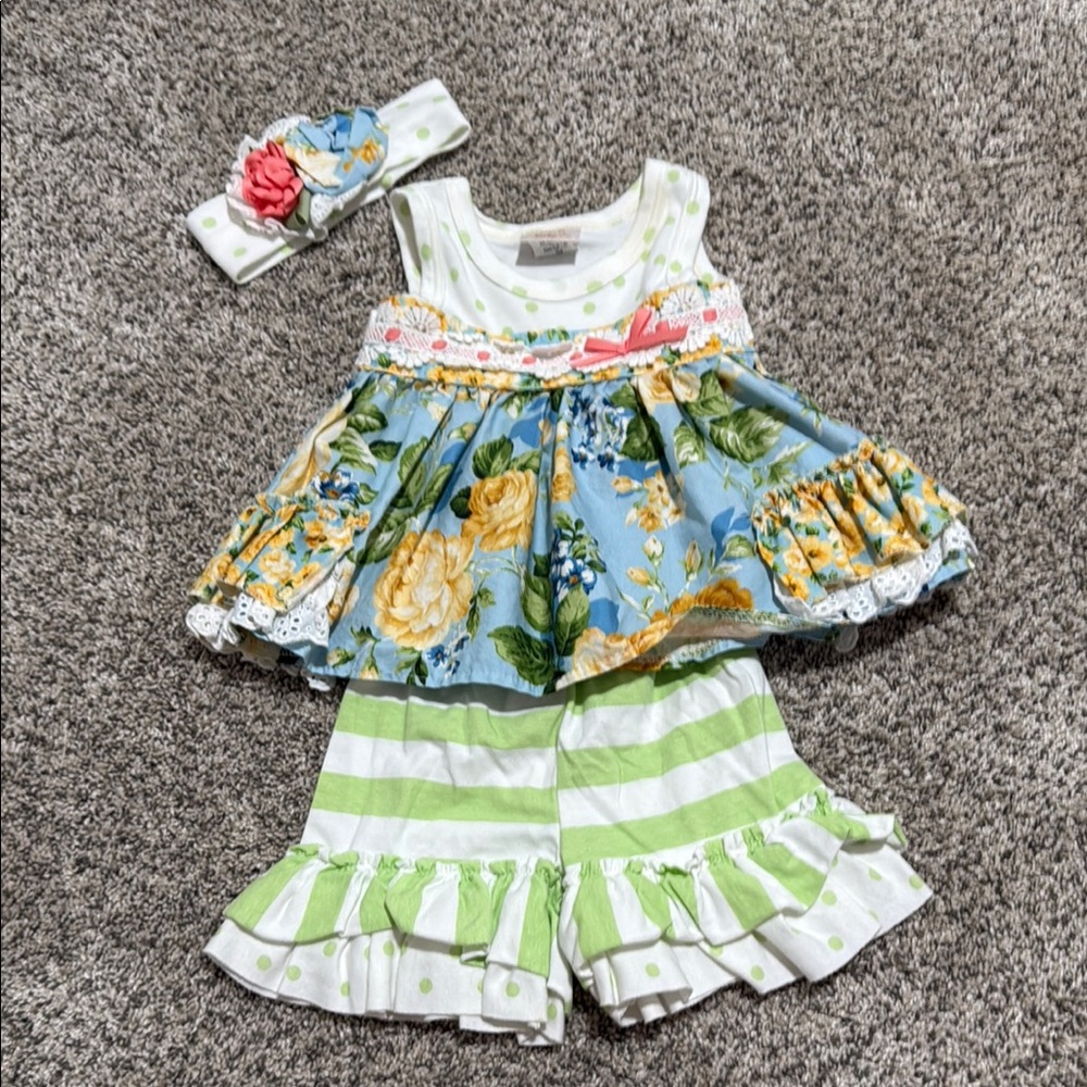 Floral Kids Matching Set with Headband